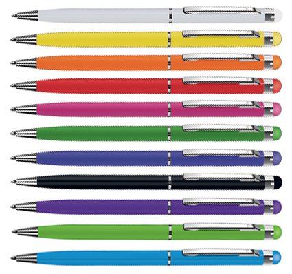 ручки со стилусом для сенсорных экранов, ручки металлические, нанесение логотипа на ручки